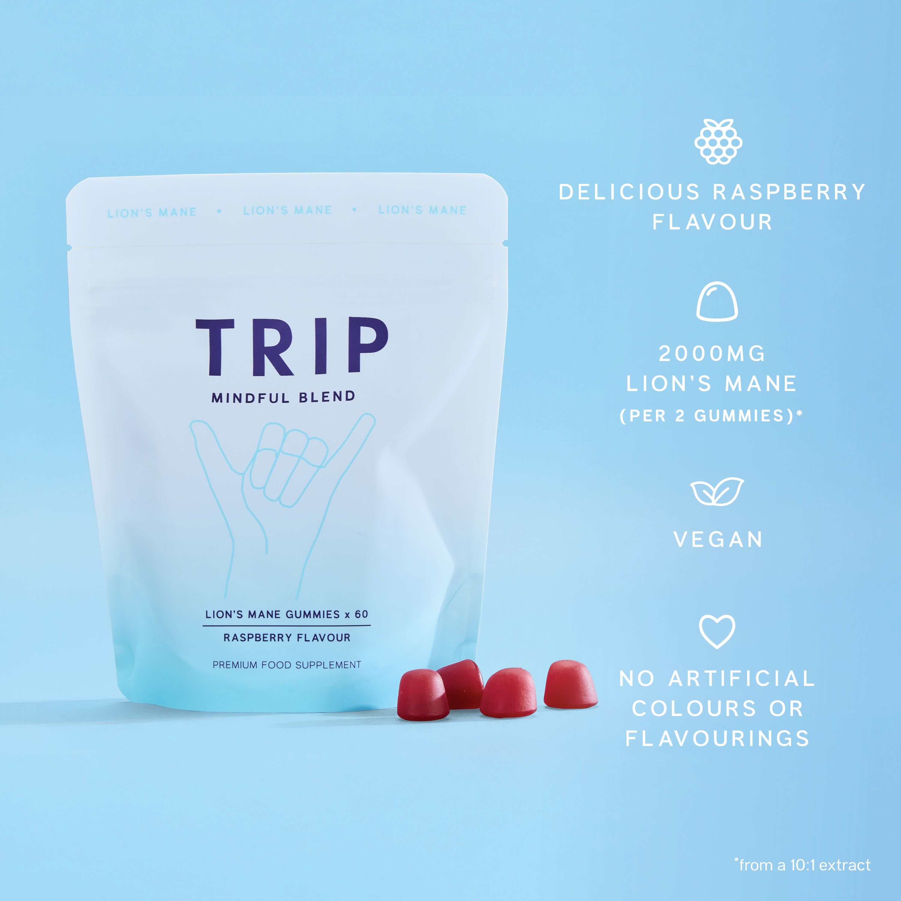 Raspberry Lion’s Mane Gummies