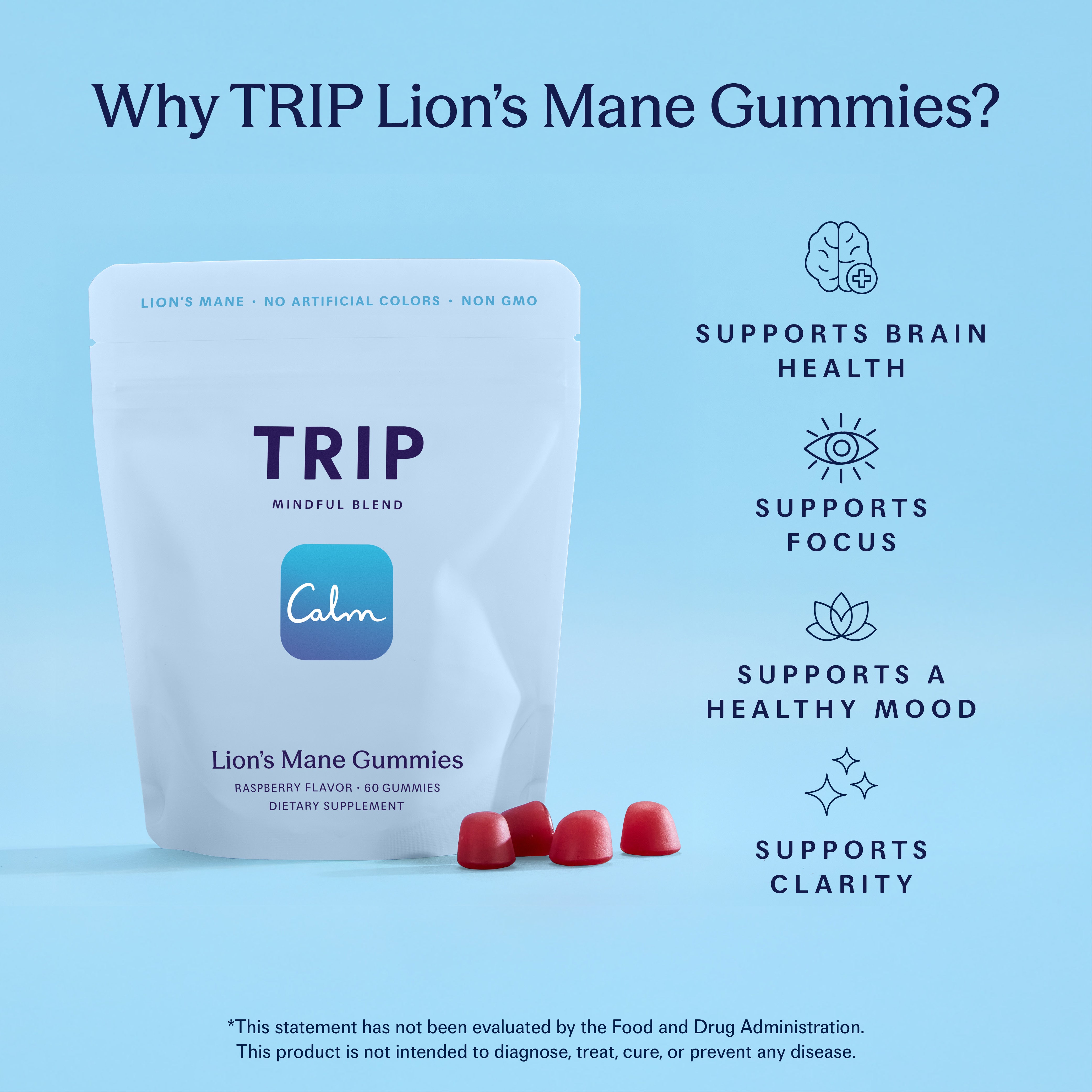 Raspberry Lion's Mane Mushroom Gummies