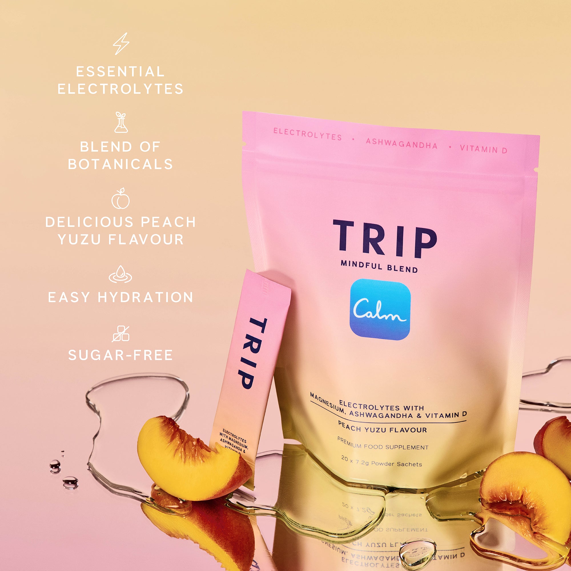 Peach Yuzu Electrolytes, Magnesium & Vitamin D