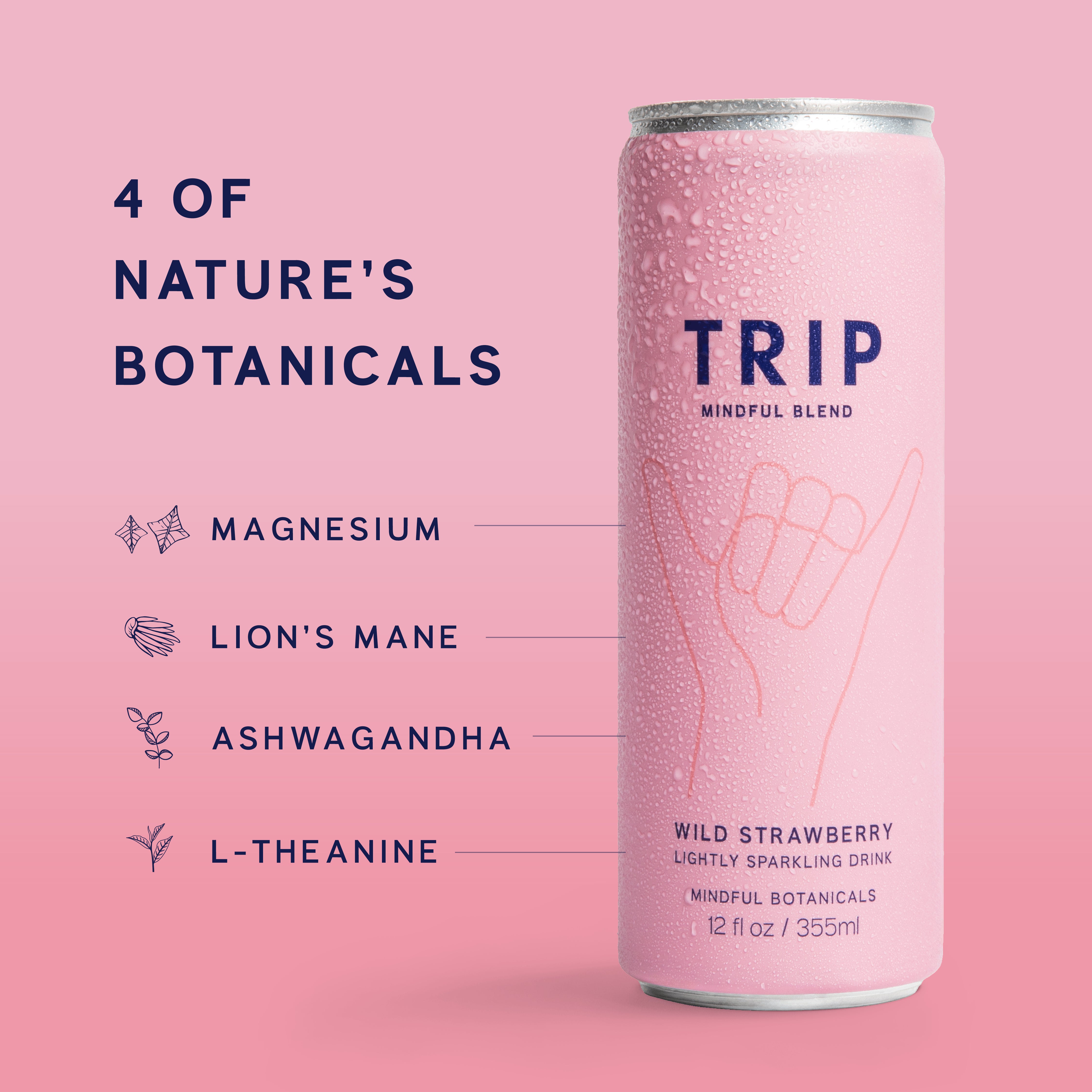 Wild Strawberry Mindful Blend Sparkling Drink | TRIP