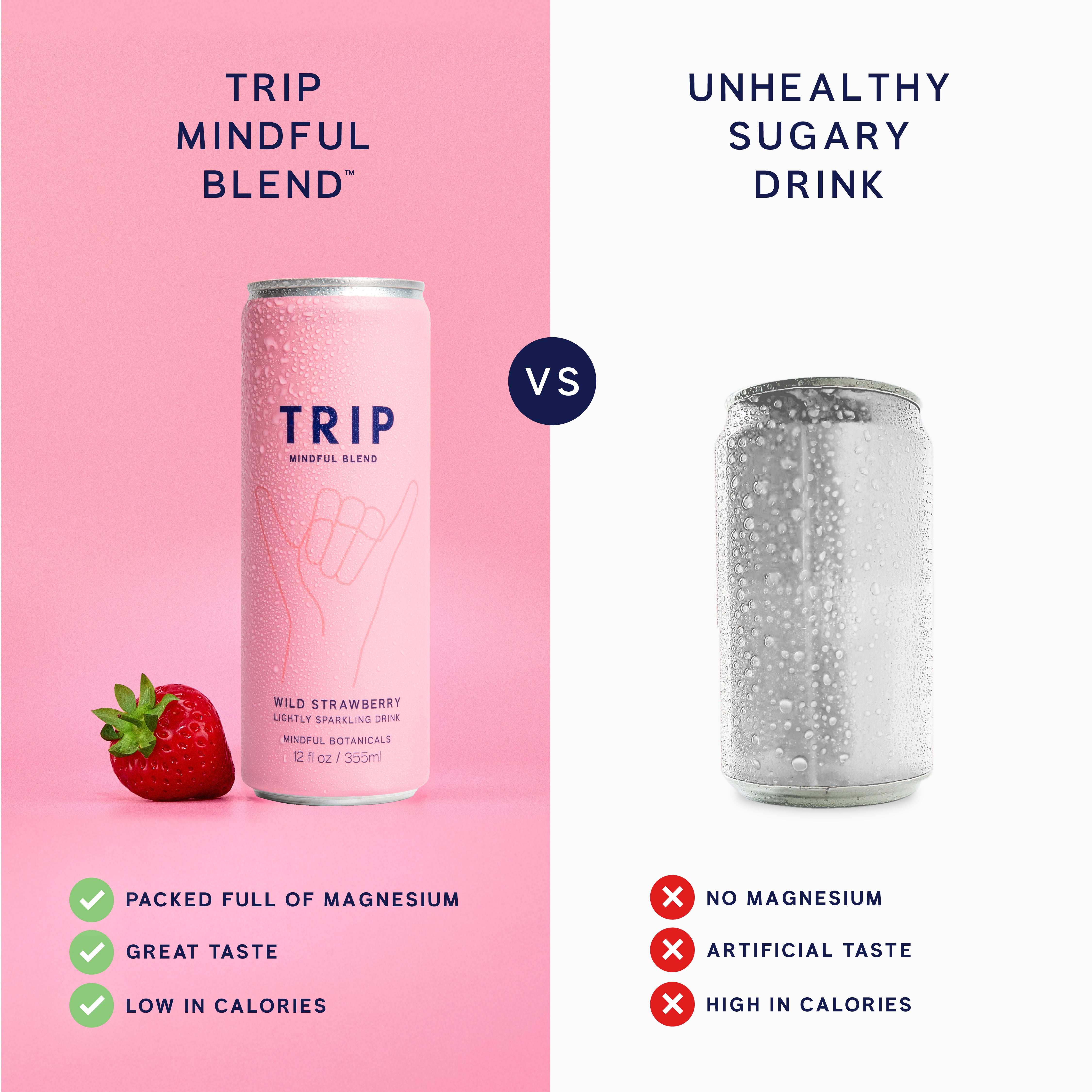 Wild Strawberry Mindful Blend Sparkling Drink | TRIP
